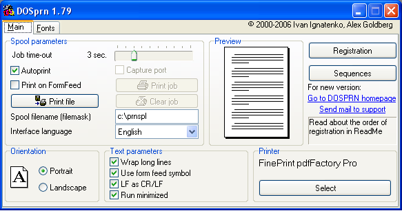 DOSPRN Screenshot